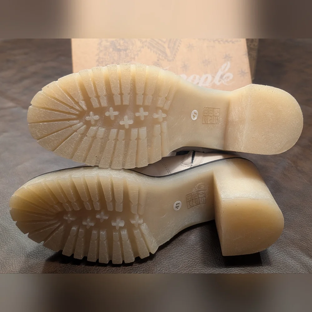 Free People Boots James Chelsea Bone/White Leather Womens EU 41 US 10.5 Platform - Picture 7 of 12
